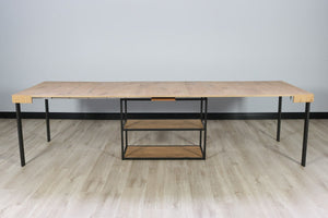 Consolle Allungabile in Legno e Ferro H77x40x90/300cm Plano Quercia Classica