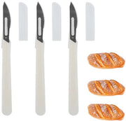 Laminoio Professionale per Panificazione - Set di Taglieri per Pane - Spatola per Impastare - Strumenti da Taglio - Baguette/Cake - Materiale in Acciaio Inossidabile - Piatto per Pane con Modello Baguette