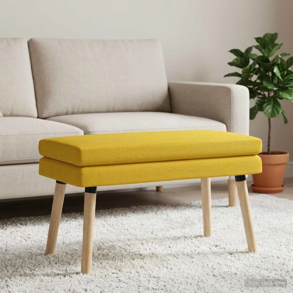Panchina a doppio strato Giallo Chiaro 80 x 40 x 47 cm Tessuto 42038441