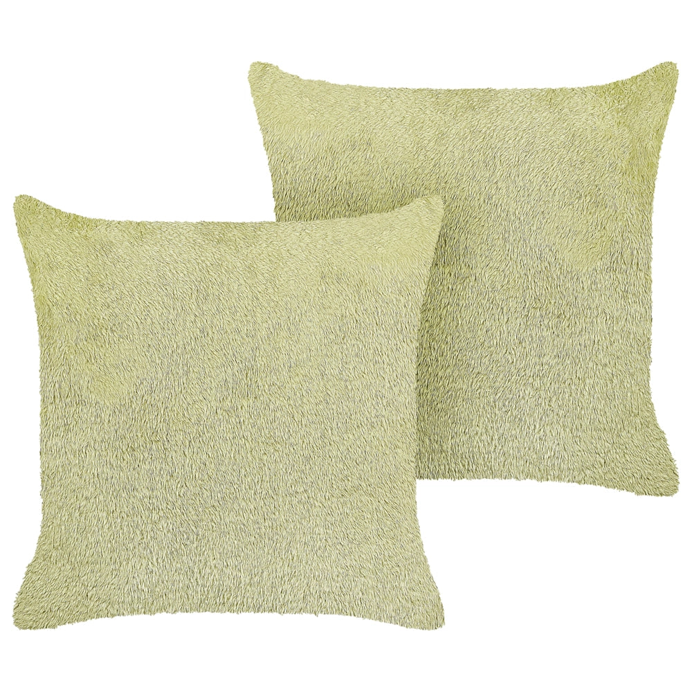 Set di 2 cuscini decorativi in poliestere verde 45 x 45 cm in stile boho con imbottitura