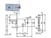 ELETTROSERRATURA DA INFILARE PER FASCE MM.76 H 551  mm.60, frontale mm.16 (5516010)    ISEO