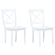 Sedie da Pranzo 2 pz Bianche in Legno Massello di Hevea cod mxl 6710