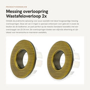 Overloopring in Rame - 2x Overloopring per Wastafello - Adatto per Wastafelli in Ceramica/Marmo - Dimensione 22-24 mm