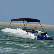 Bimini di Prua con Tendalino 2 Archi Nero 180x150x110 cm