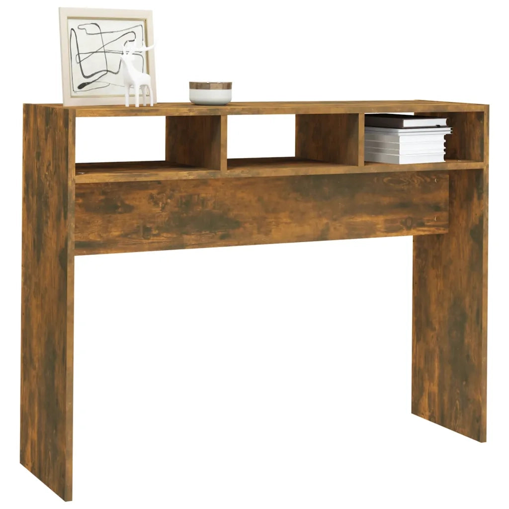Tavolino Consolle | Tavolo d'Ingresso Rovere Fumo 105x30x80 cm in Legno Multistrato