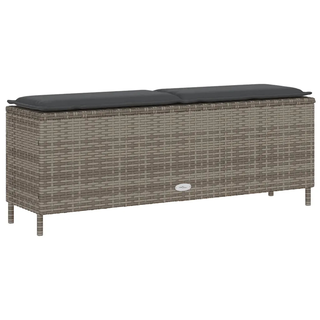 Panca da Giardino con Cuscino Grigio 110x30x40,5 cm Polyrattan