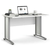 Scrivania Amigos, Scrittoio multiuso, Tavolo per ufficio porta PC, Piano di lavoro, 120x80 h75 cm, Bianco e Grigio