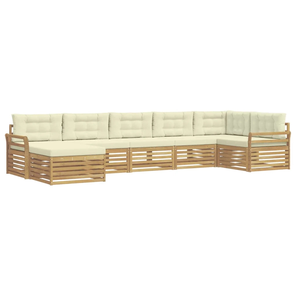 Set di divani da esterno con cuscino 7 pcs Bianco e Crema 3390845