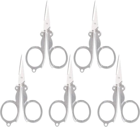Mini Scissor con Cerniera Portatile - 5 Pezzi - Taglieri per Pescare e Carta .