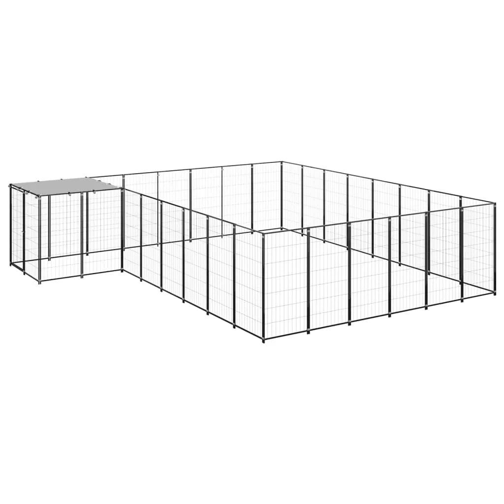 Recinto per animali da esterno per cani 15,73 m² 110 cm acciaio nero 02_0000498
