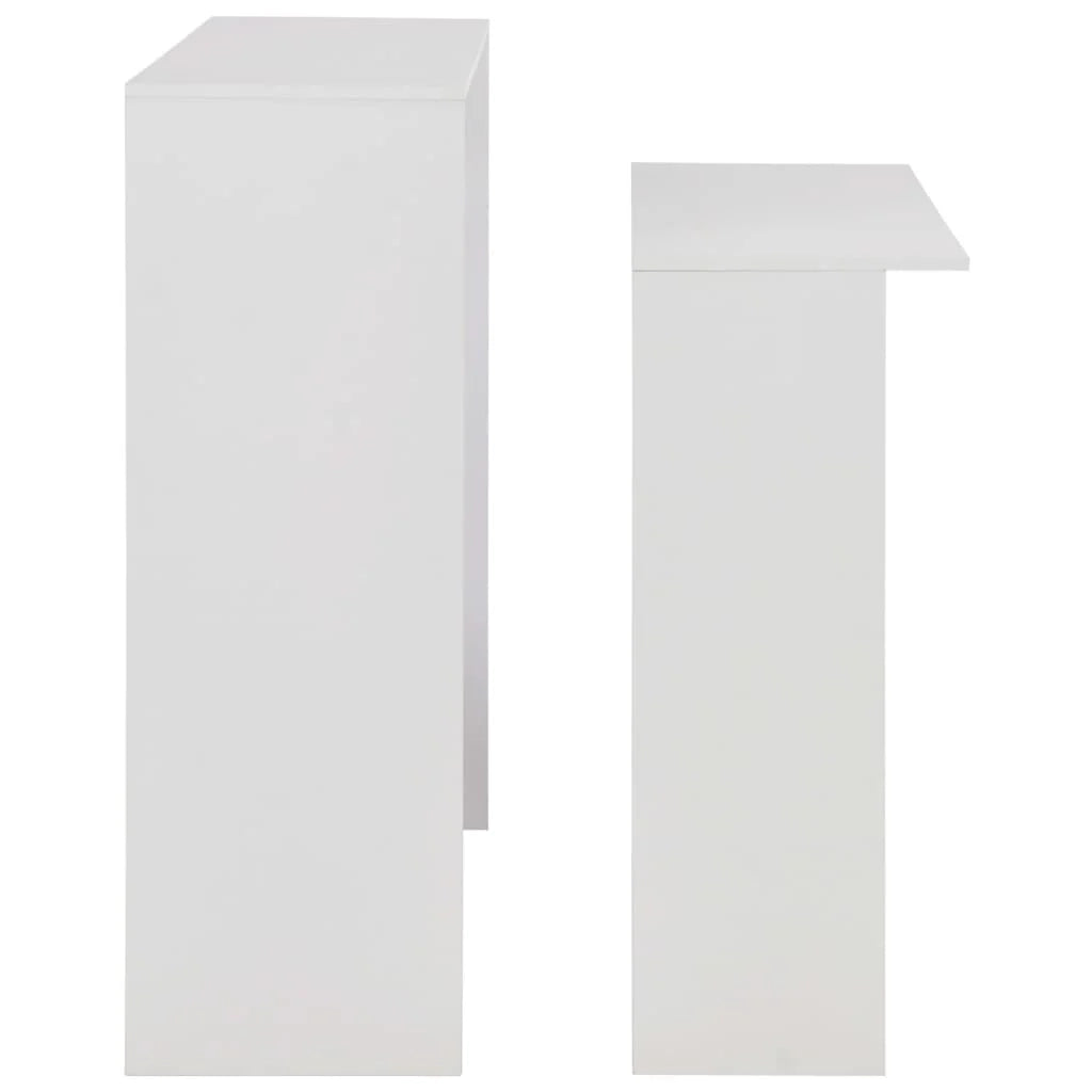 Tavolo alto da bar/bistrot con 2 piani bianchi 130 cm 0902036