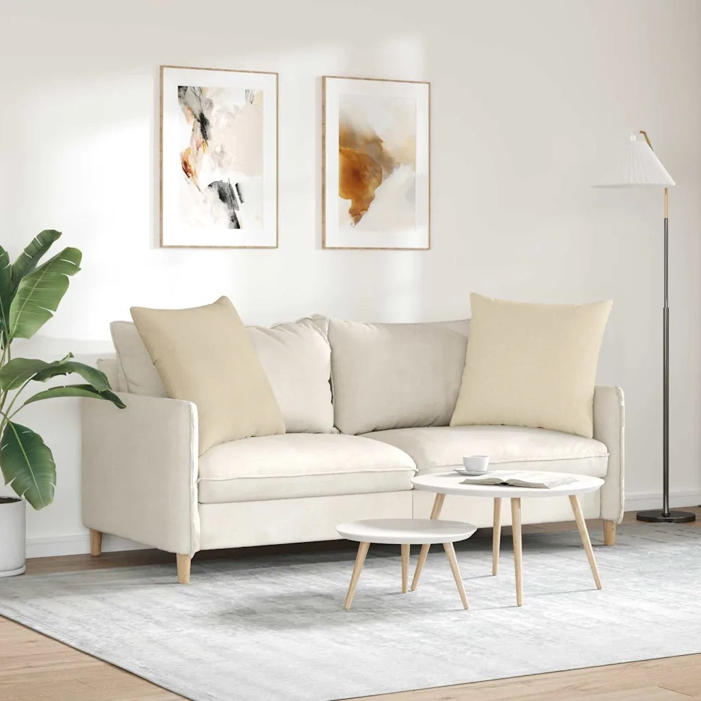 Cuscini da Divano 2 pcs Crema 80 x 80 cm Tessuto