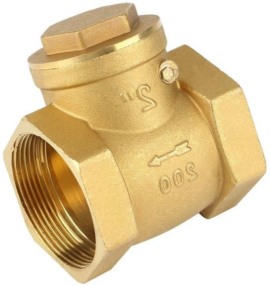 Terugslagklep 50mm in Messing - Voetklep - Terugslagventile - Schokbestendig - 232 PSI - Non Ritorno Valvola