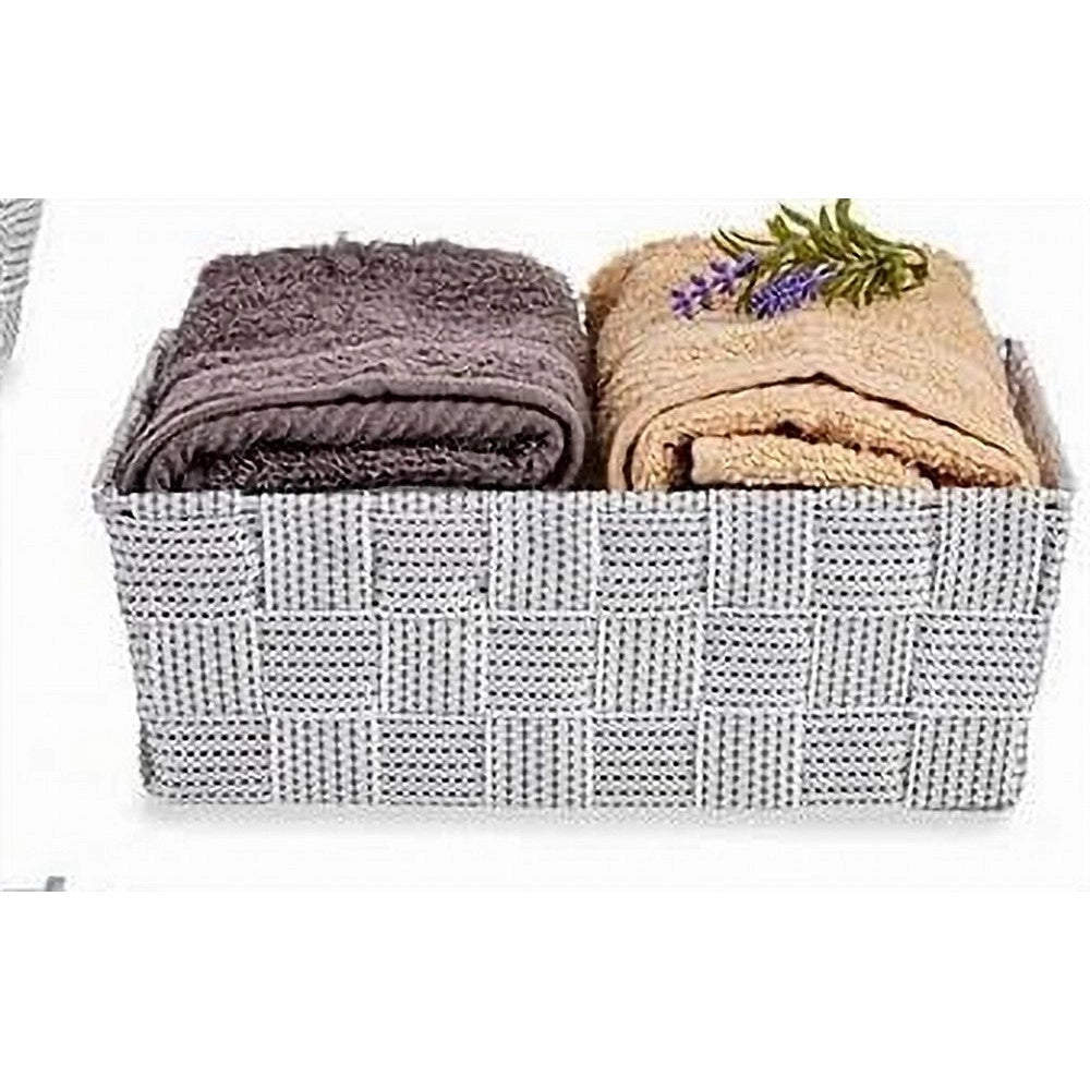 Trade Shop - Set 4pz Contenitori Grigio Chiaro Scatola In Tessuto Organizer Portaoggetti 79060 -