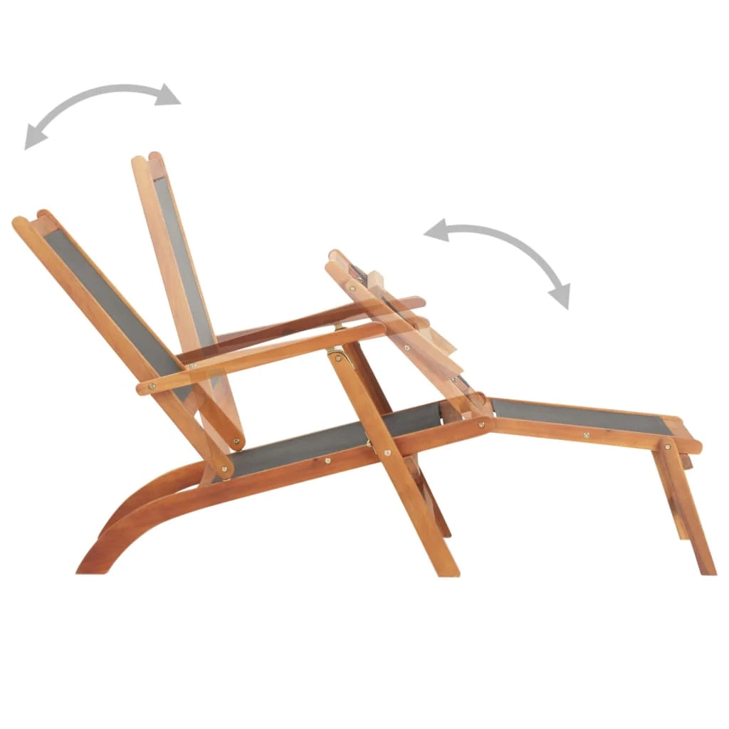 Chaise longue/sdraio da esterno in legno massello di acacia e textilene 02_0011890