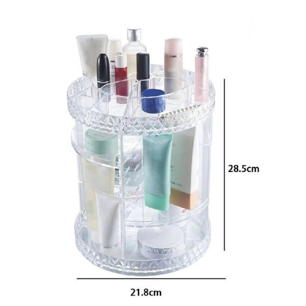 Trade Shop - Organizer Tondo Trasparente Crilex Per Gioielli Trucchi Cosmetici Make-up 59068 -