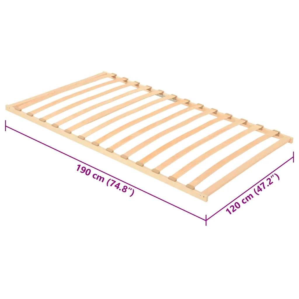 vidaXL Base a doghe Marrone 120 x 190 cm Legno massello di faggio