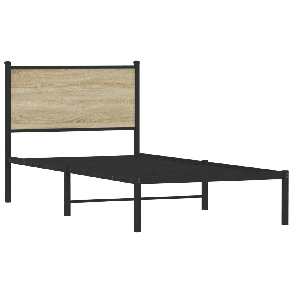 Giroletto senza Materasso in Metallo-Struttura Letto Rovere Sonoma 75x190 cm 371162