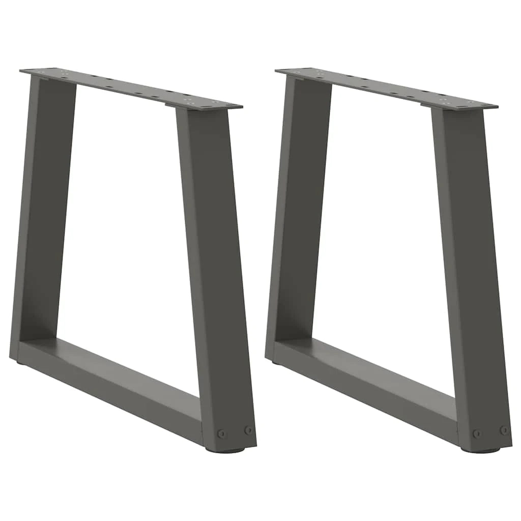 Set di 2 gambe per tavolino da caffè a forma di V 50 x 42-43,3 cm design moderno con piedini regolabili in acciaio antracite 02_0056845