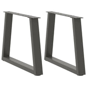 Set di 2 gambe per tavolino da caffè a forma di V 50 x 42-43,3 cm design moderno con piedini regolabili in acciaio antracite 02_0056845