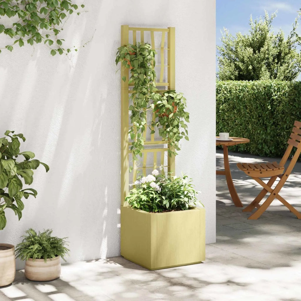 Vaso da Giardino con Trellis Verde 36 x 36 x 140 cm PP 42036839