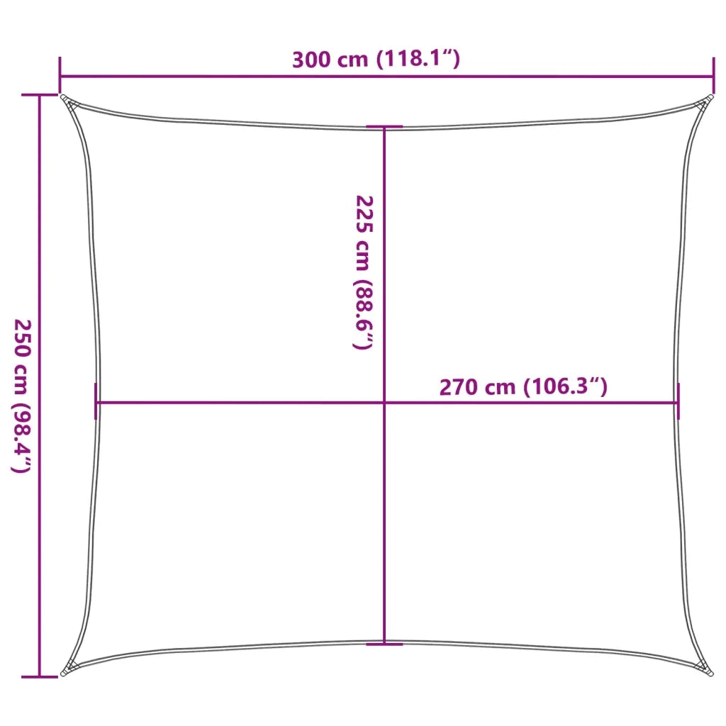 Vela Parasole 160 g/m² Marrone 2,5x3 m in HDPE 311782