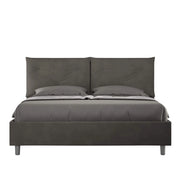 Letto matrimoniale senza rete imbottito 160x190 microfibra grigio Appia