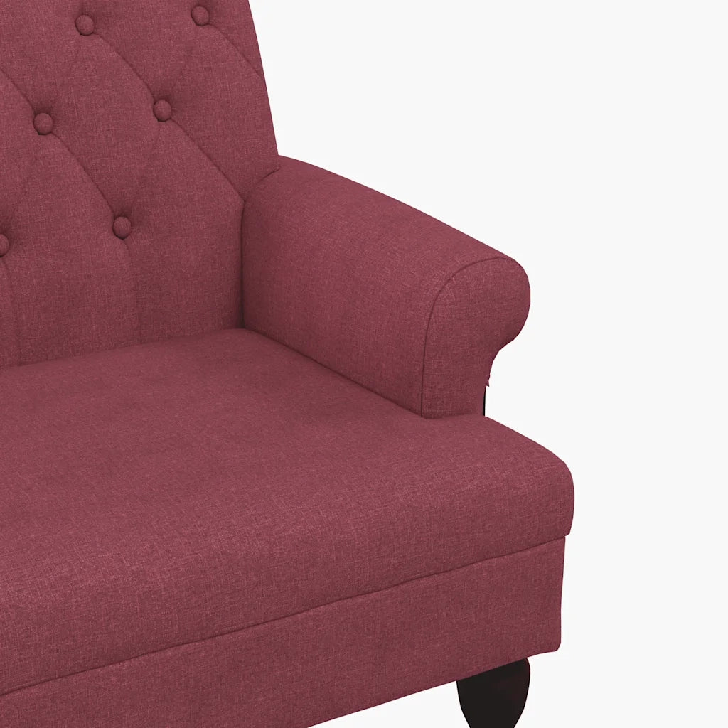 Panca con Schienale Rosso Vino 120x62x75,5 cm in Tessuto CFW7739914