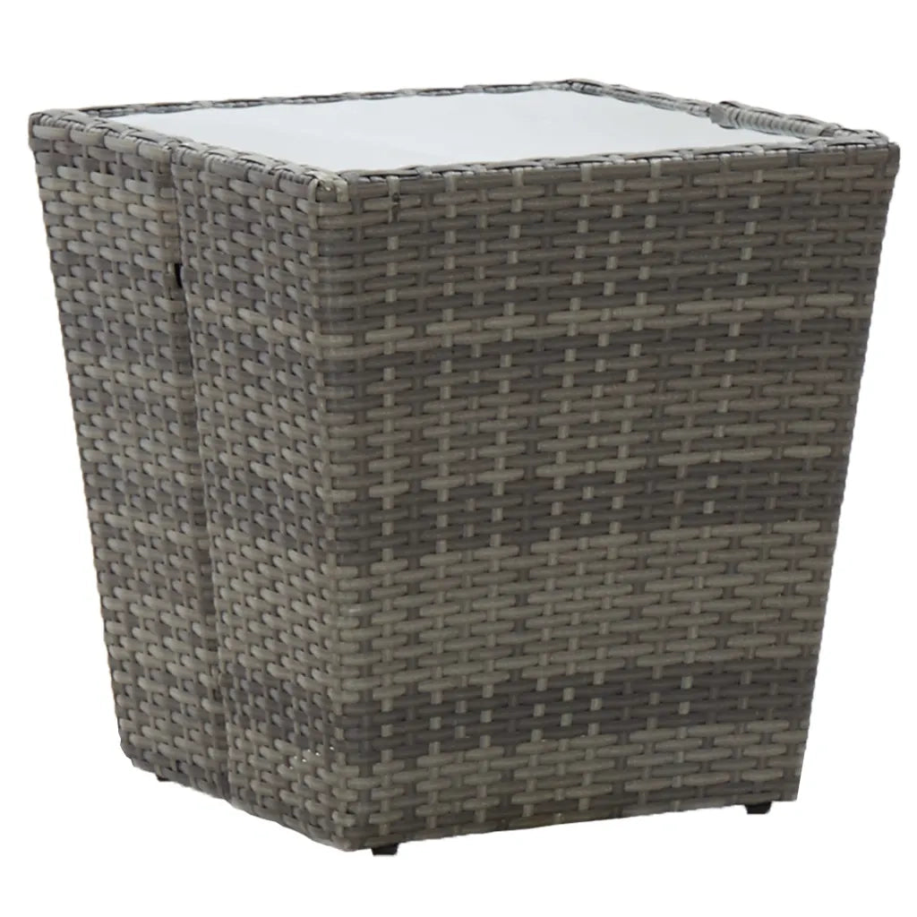 Set da Bistrot da Giardino 3 pz in Polyrattan e Vetro Grigio 3058534