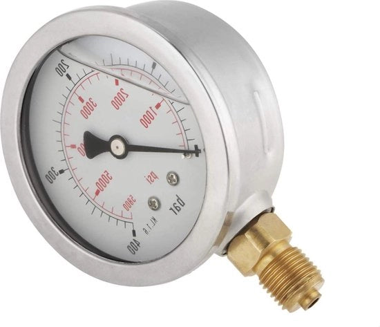 Manometro idraulico - connessione G1/4" con vite 0-400 bar / 0-5800 psi - strumento di misura della pressione con prestazioni stabili