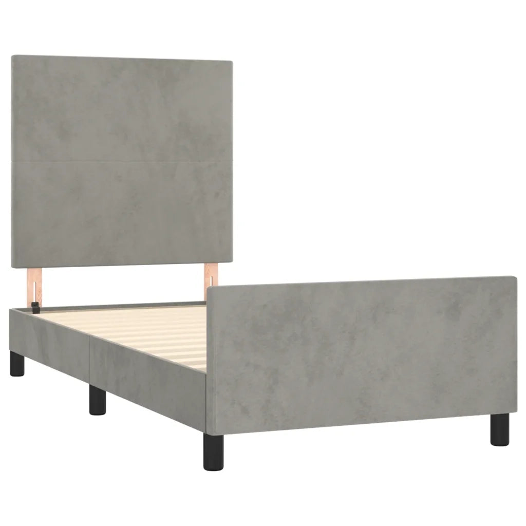 Giroletto senza Materasso Grigio Chiaro 100x200 cm Velluto 3125617