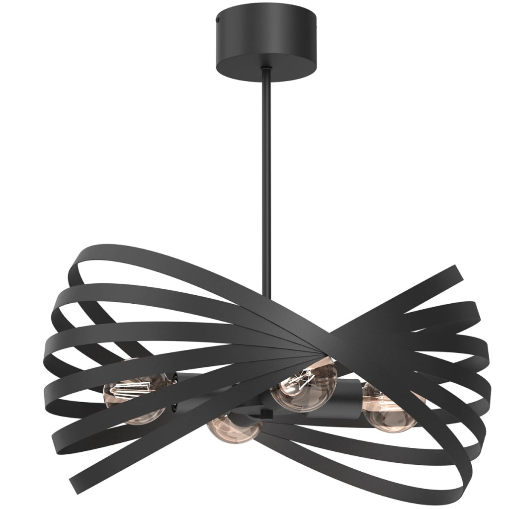 Lampadario Luminex Sparkle nero opaco 4xE27 15W Ø50,5cm
