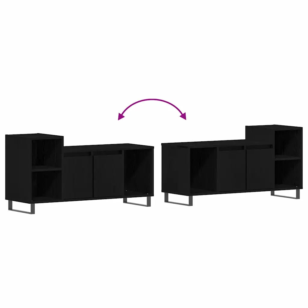 Set mobile TV | Armadietto TV | Mobile Porta TV Rovere Nero 100 x 35 x 55 cm Legno multistrato