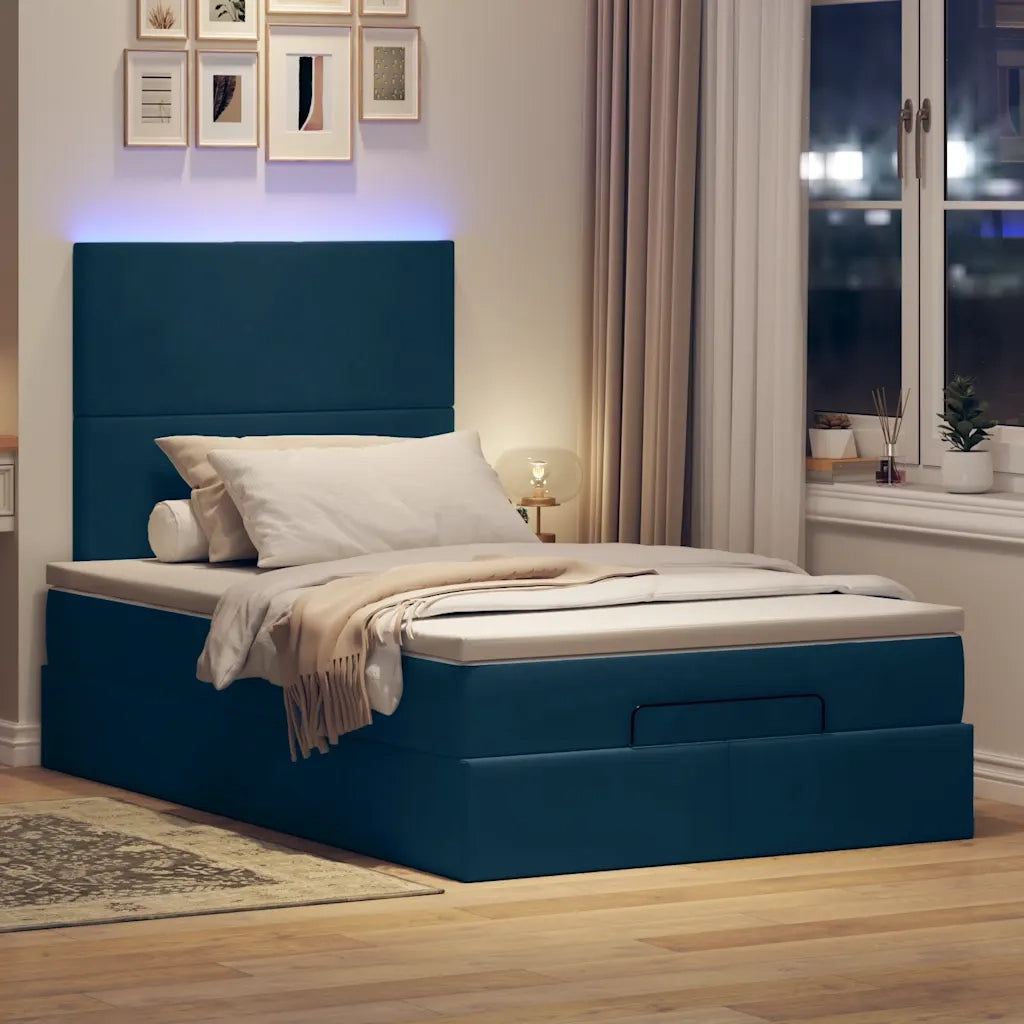 Struttura Letto Pouf con Materassi 120x190 cm Velluto 3314238