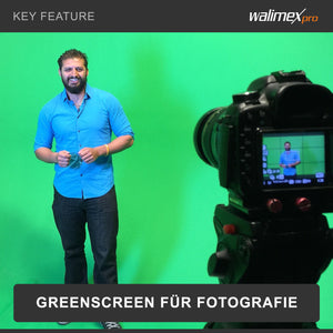 Sfondo fotografico in cartoncino verde croma 2,60x10 m, Backdrop foto antiriflesso e resistente, per studi fotografici