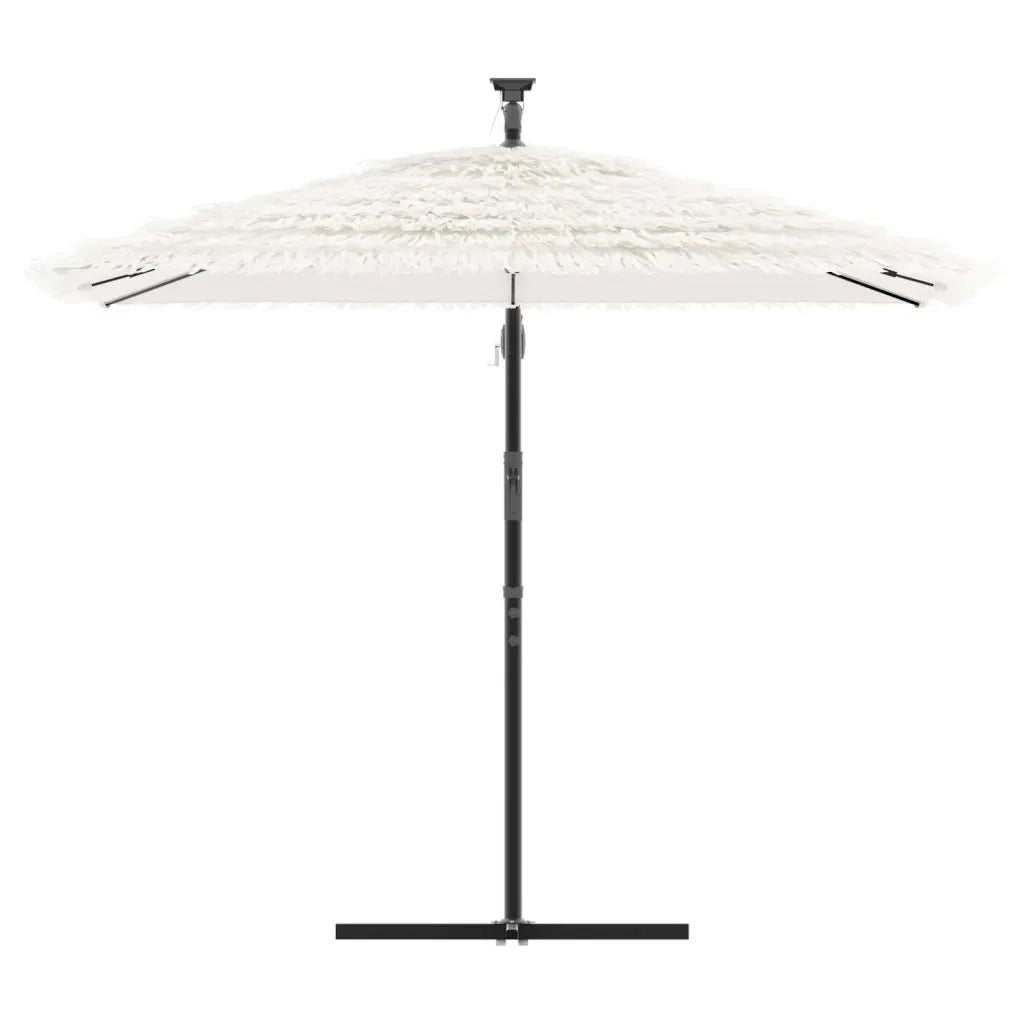 Ombrellone Giardino-Ombrello da Balcone con Palo in Acciaio Bianco 246x246x230 cm