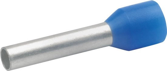 Adereindhuls geïsoleerd 2,5mm² hulslengte 8mm vertind blauw DIN per 1000 pezzi