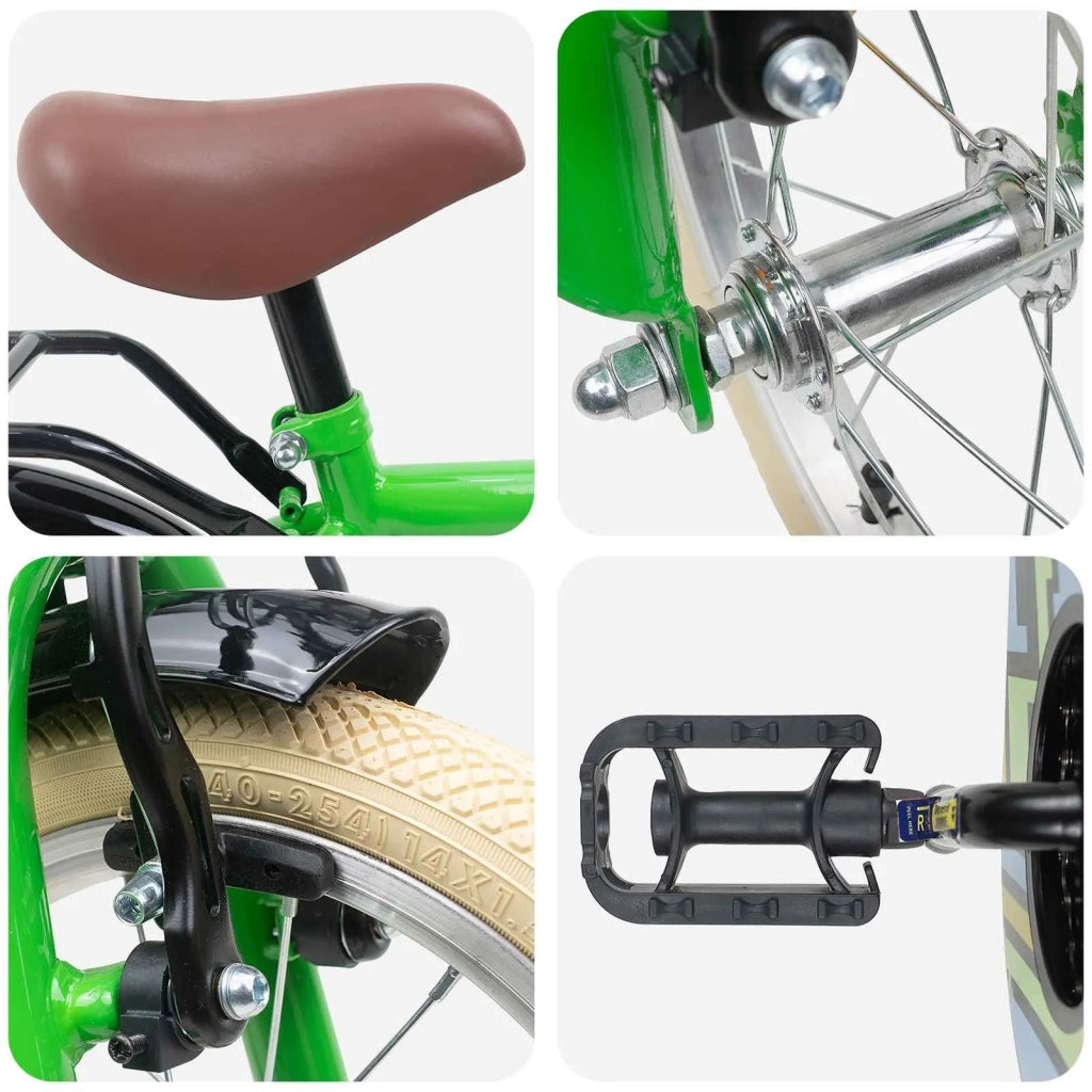 Bicicletta per Bambini 16 Pollici per bambini di 4-6 anni Verde 42009503