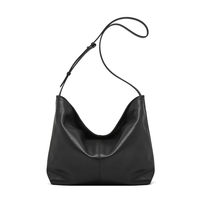 Borsa a tracolla da donna in vera pelle, borsa tote grande, borsetta retr¨°, borsa a mano nera
