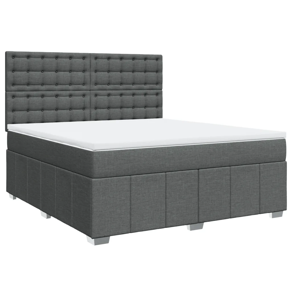 Giroletto a Molle con Materasso Grigio Scuro 180x200 cm Tessuto 3291762