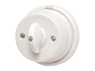 INTERRUTTORE DEVIATORE 10A 250V IN PORCELLANA- - 10A 250V - ø mm80x50h. - 1 pezzi
