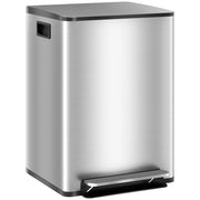 Bidone per rifiuti da cucina 2 scomparti 40L ¨C zephmum ¨C acciaio inox, pedale