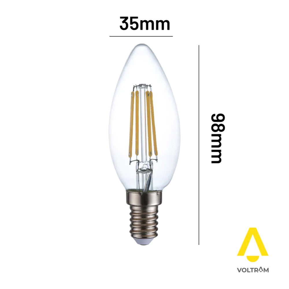 Lampadina LED E14 4W COG C35 600LM IP20 bianco caldo 2700K
