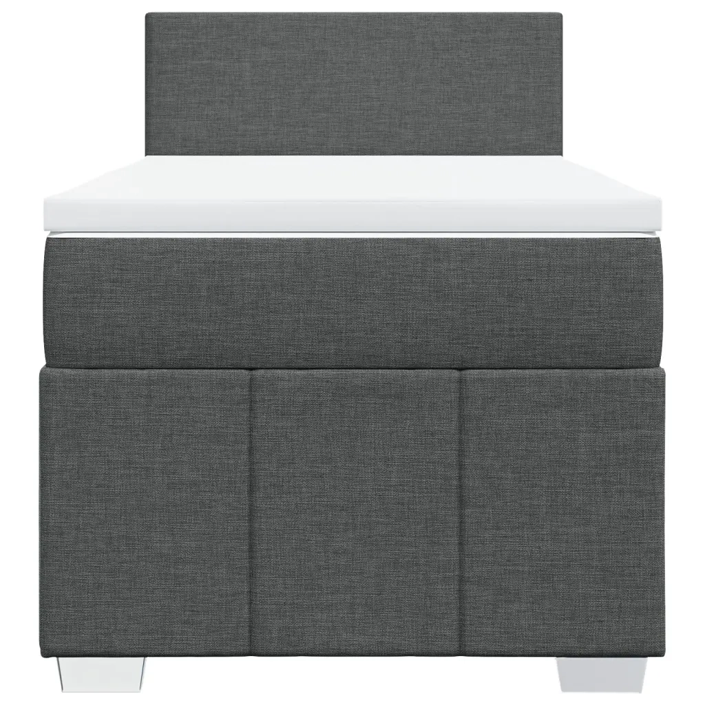 Giroletto a Molle con Materasso Grigio Scuro 100x200 cm Tessuto 3289273