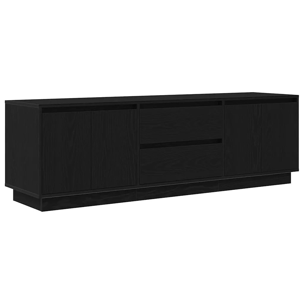 Mobile Porta TV con Luci LED Rovere Nero 160,5x41x50 cm 3328427
