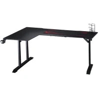 Scrivania Angolare per Gaming e Ufficio con Gancio per Cuffie e Porta Tazza, 168x109x78cm, Nero