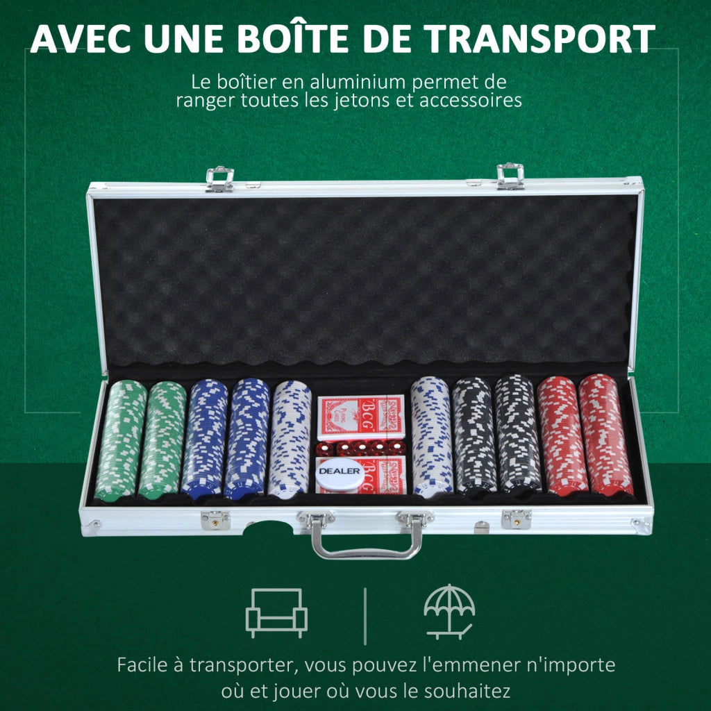 Set di Poker Completo ¨C zephmum ¨C 500 Gettoni 2 Mazzi di Carte 5 Dadi Bottone Dealer