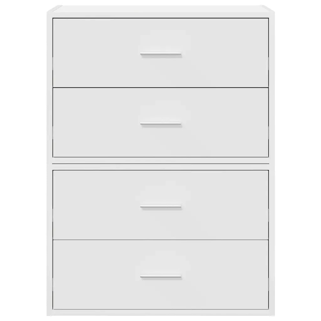 Armadi con 2 Cassetti 2 pz Bianchi 60x31x40cm Legno Multistrato 858822