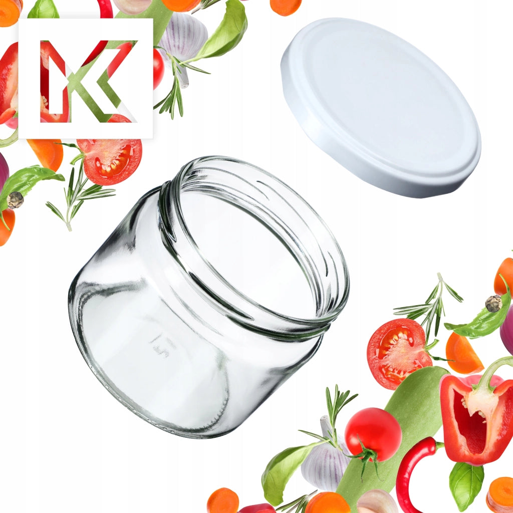 Barattoli KADAX Sonka 330 ml 50 pezzi 82 mm + coperchi bianchi