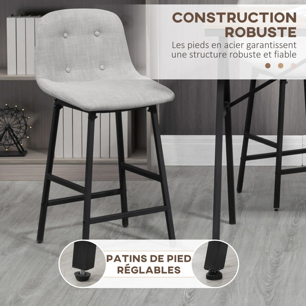 Tavolo da pranzo con sedie imbottite ¨C zephmum ¨C grigio metallo 120x60x91 cm